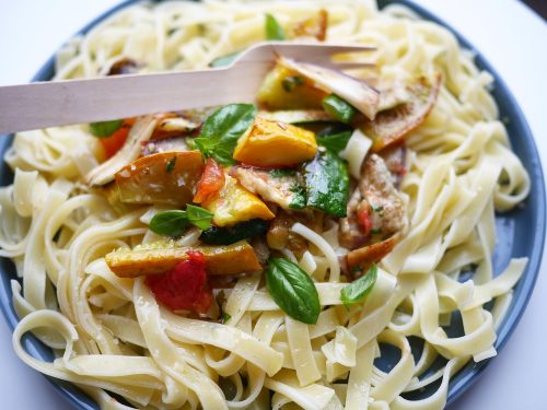 Spaghetti aux légumes d'été : Recette de Spaghetti aux légumes d'été