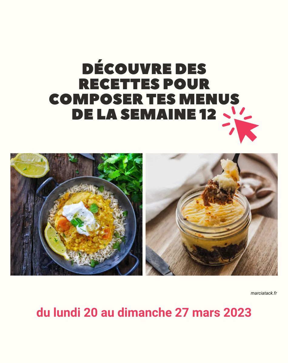 menus de la semaine 12