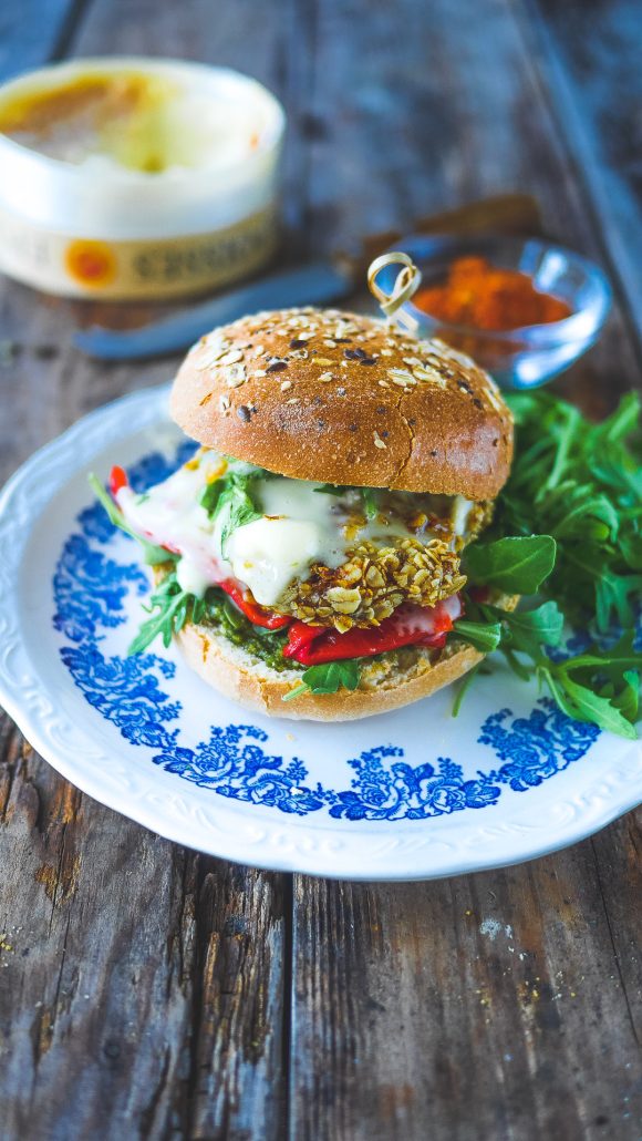 burger poulet croustillant et fromage fondant époisses AOP